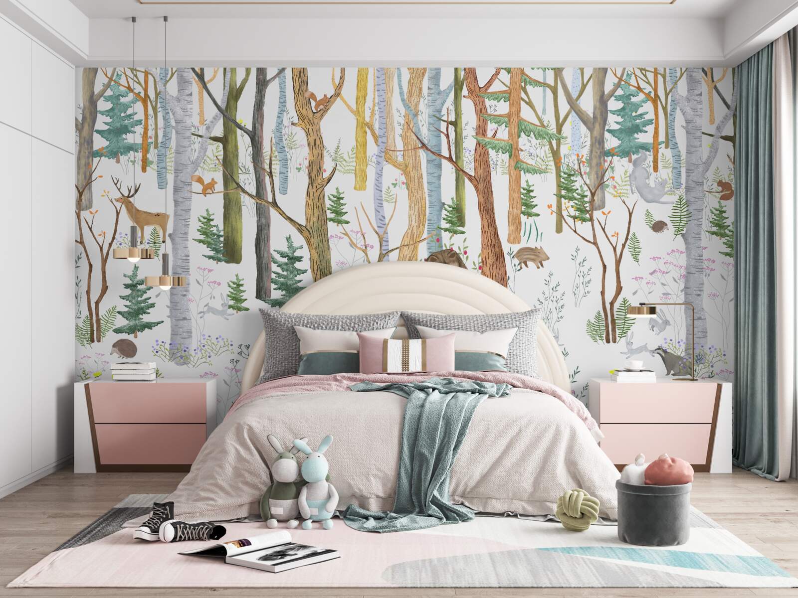 Фотошпалери тварини гуляють лісом