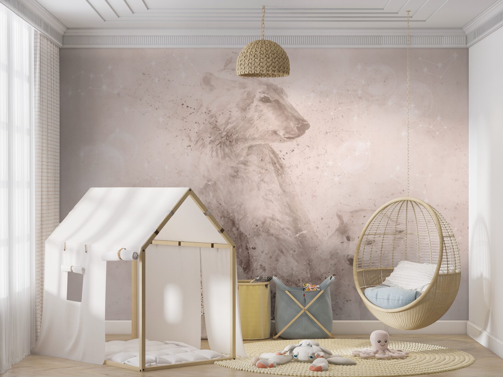 Фотошпалери ведмедиця з ведмежатами