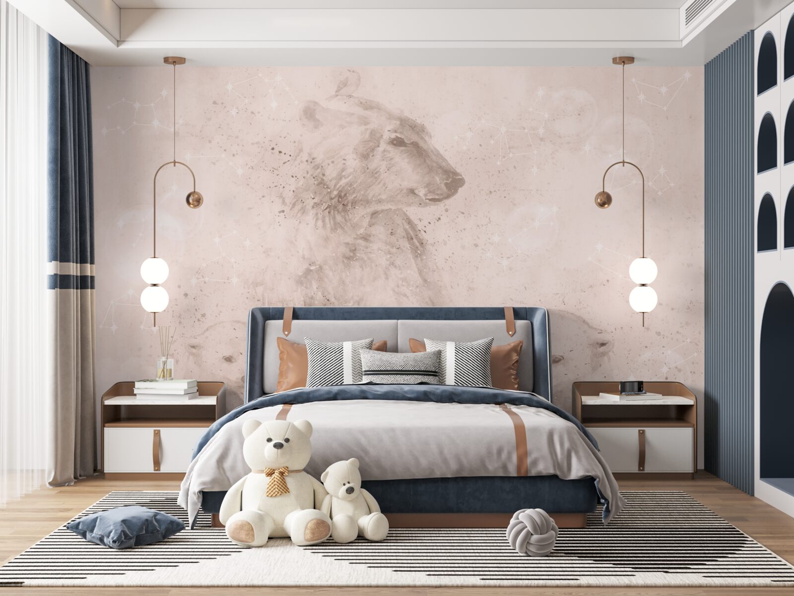 Фотошпалери ведмедиця з ведмежатами