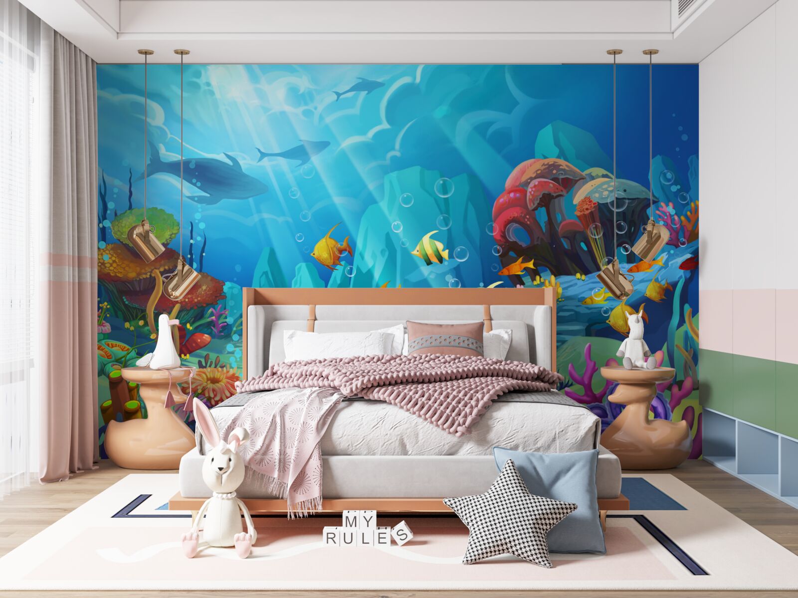 Фотошпалери підводний всесвіт, сповнений кольорів