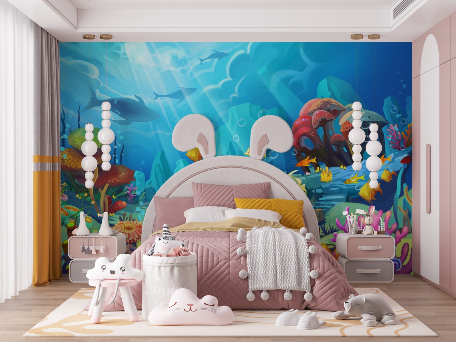 Фотошпалери підводний всесвіт, сповнений кольорів