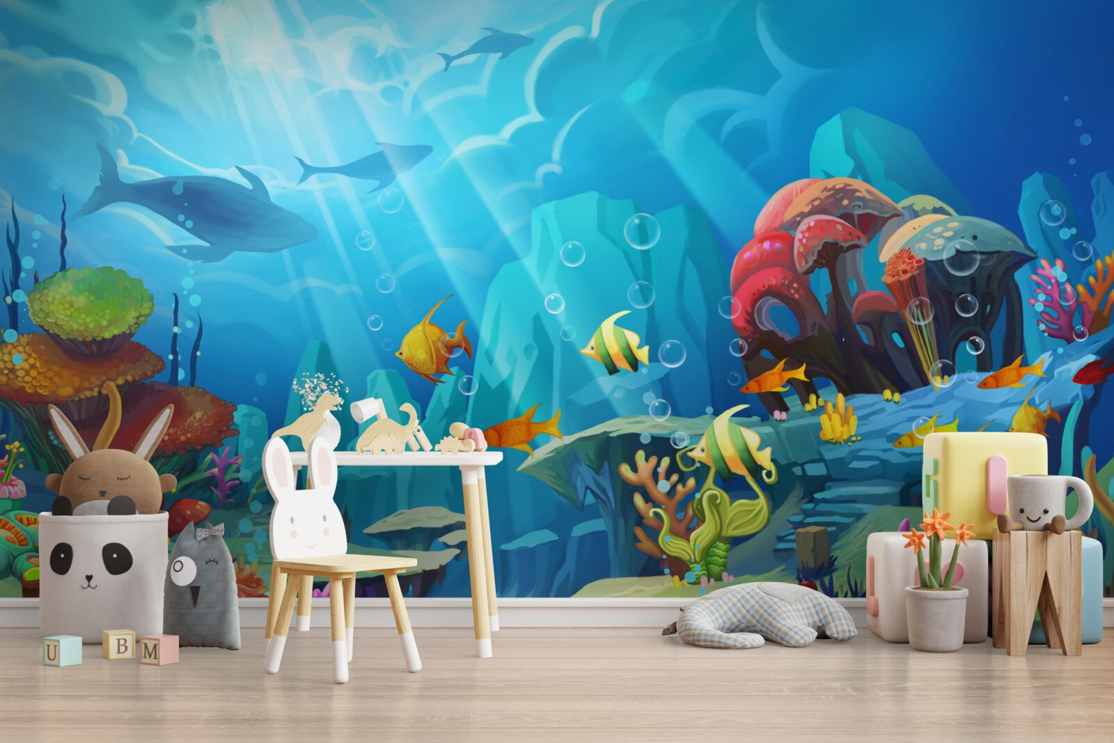 Фотошпалери підводний всесвіт, сповнений кольорів