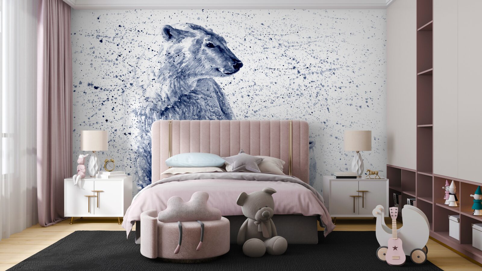 Фотошпалери білі ведмеді: мати і дитина