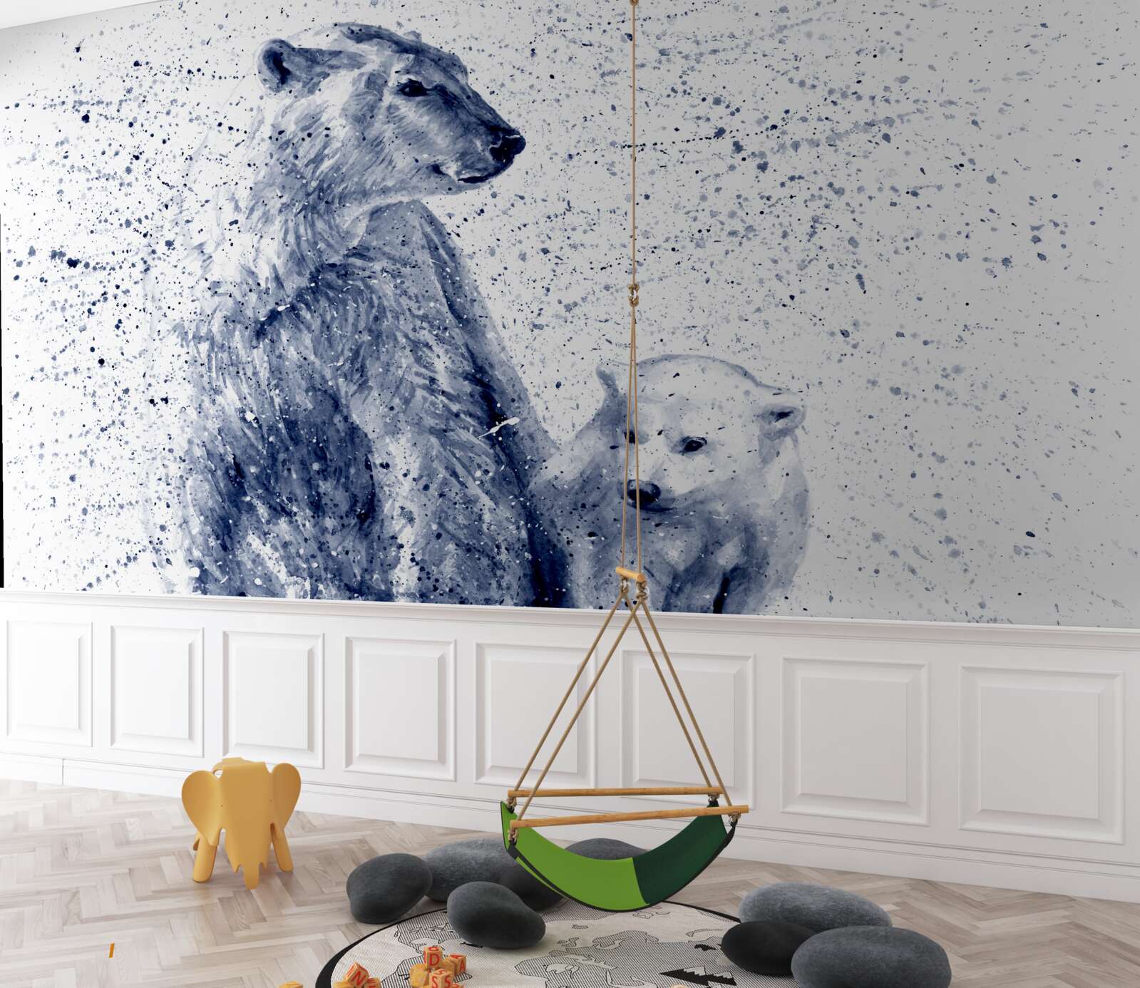 Фотошпалери білі ведмеді: мати і дитина