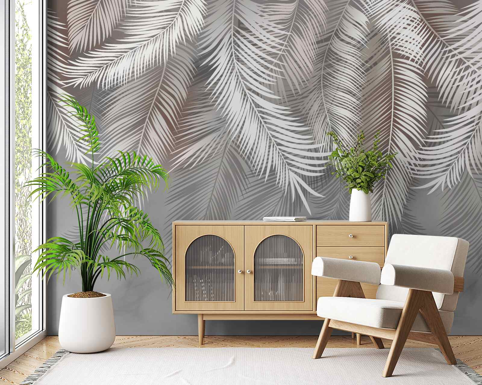 Фотошпалери смужка на задньому плані сірого кольору