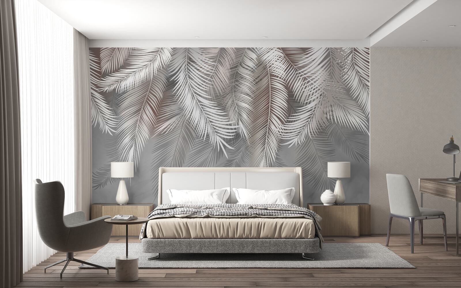 Фотошпалери смужка на задньому плані сірого кольору