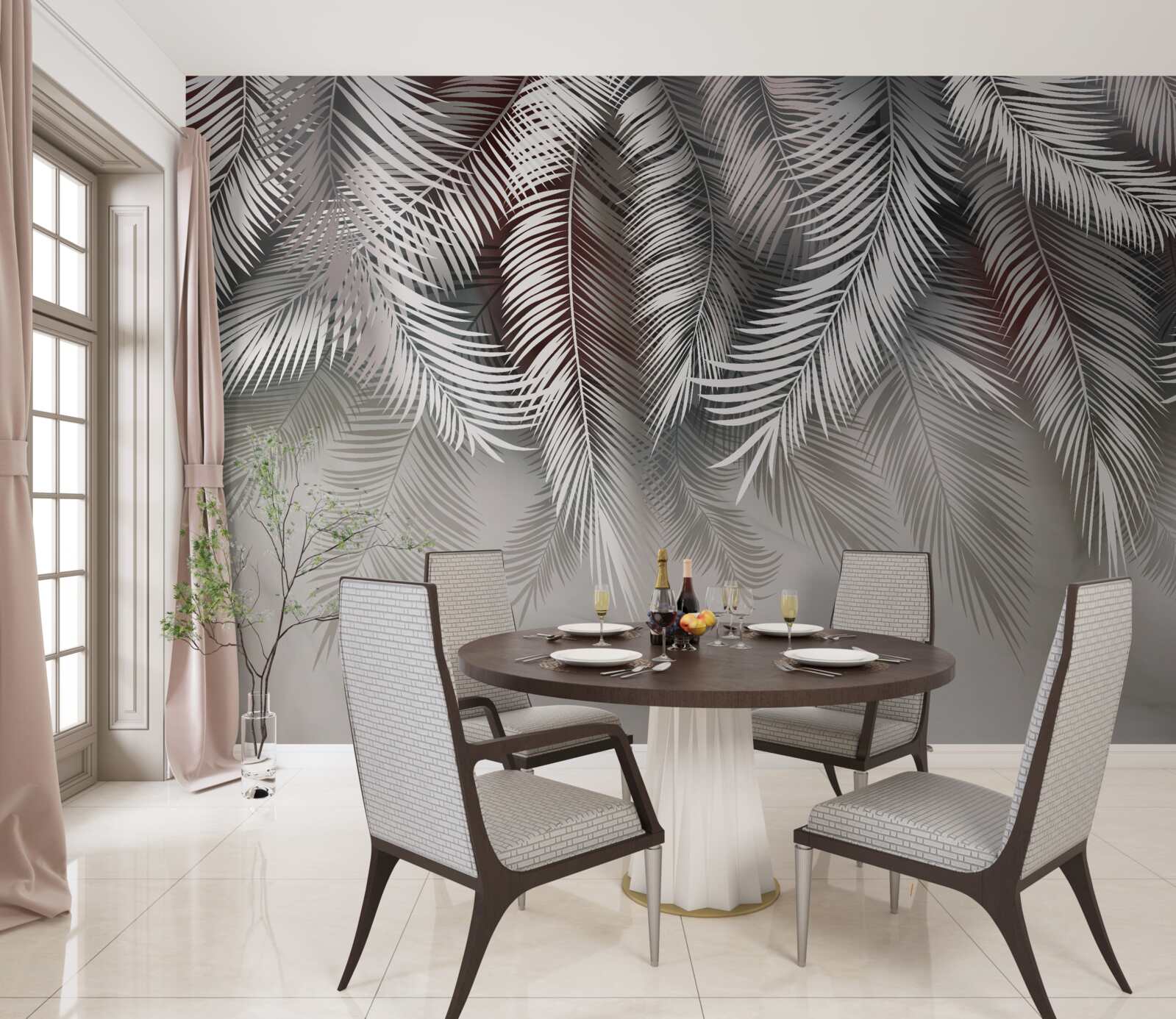 Фотошпалери пальмове листя, перевернуте догори дном