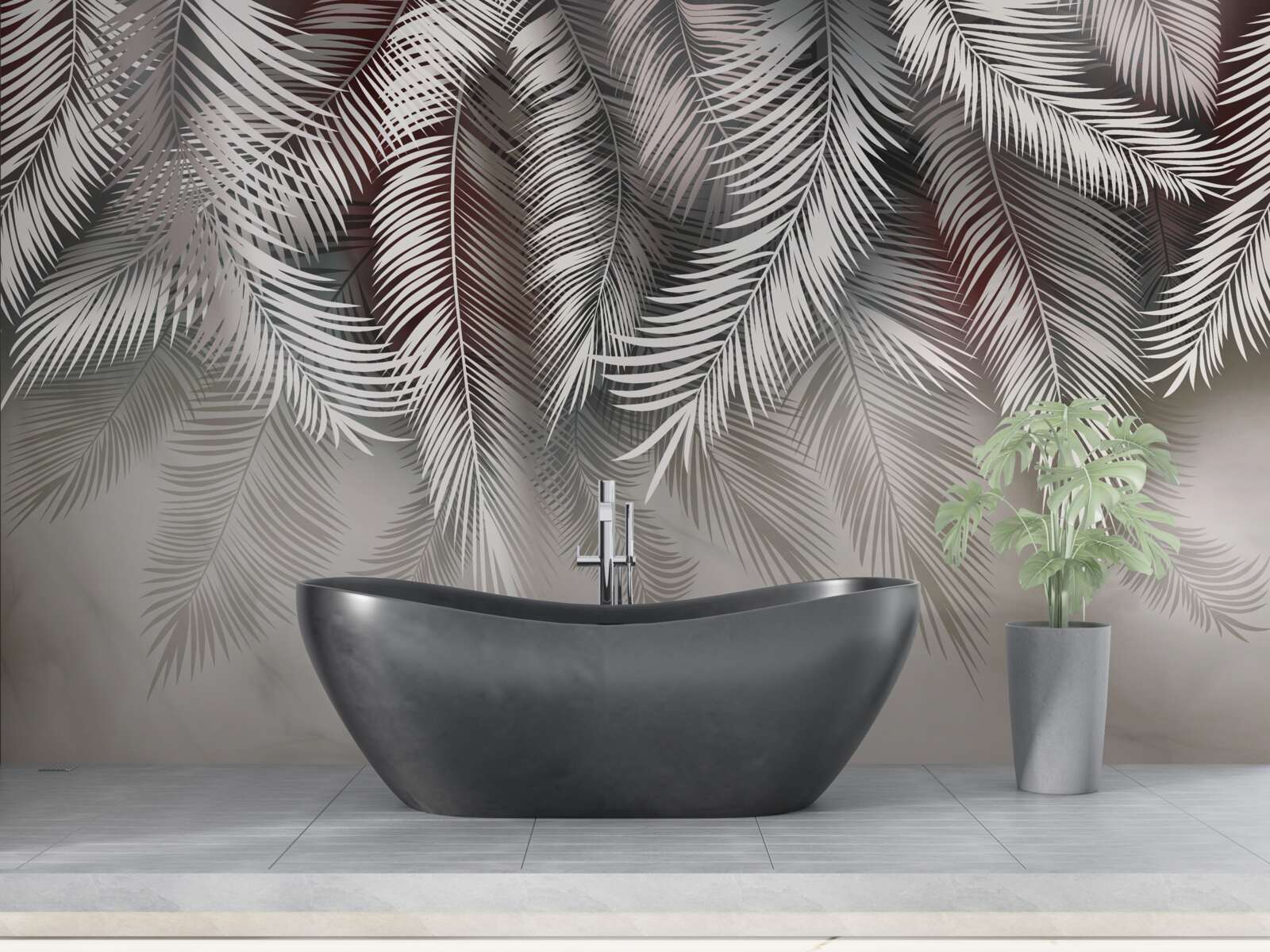 Фотошпалери пальмове листя, перевернуте догори дном