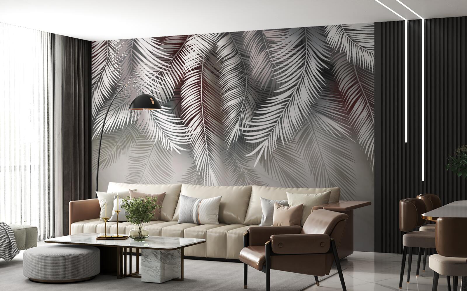 Фотошпалери пальмове листя, перевернуте догори дном