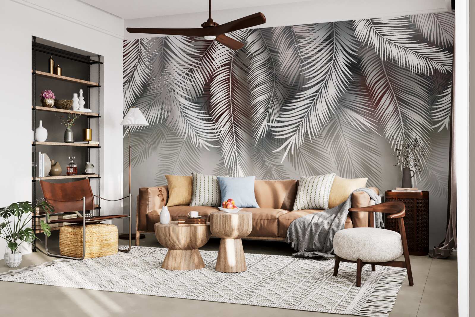 Фотошпалери пальмове листя, перевернуте догори дном