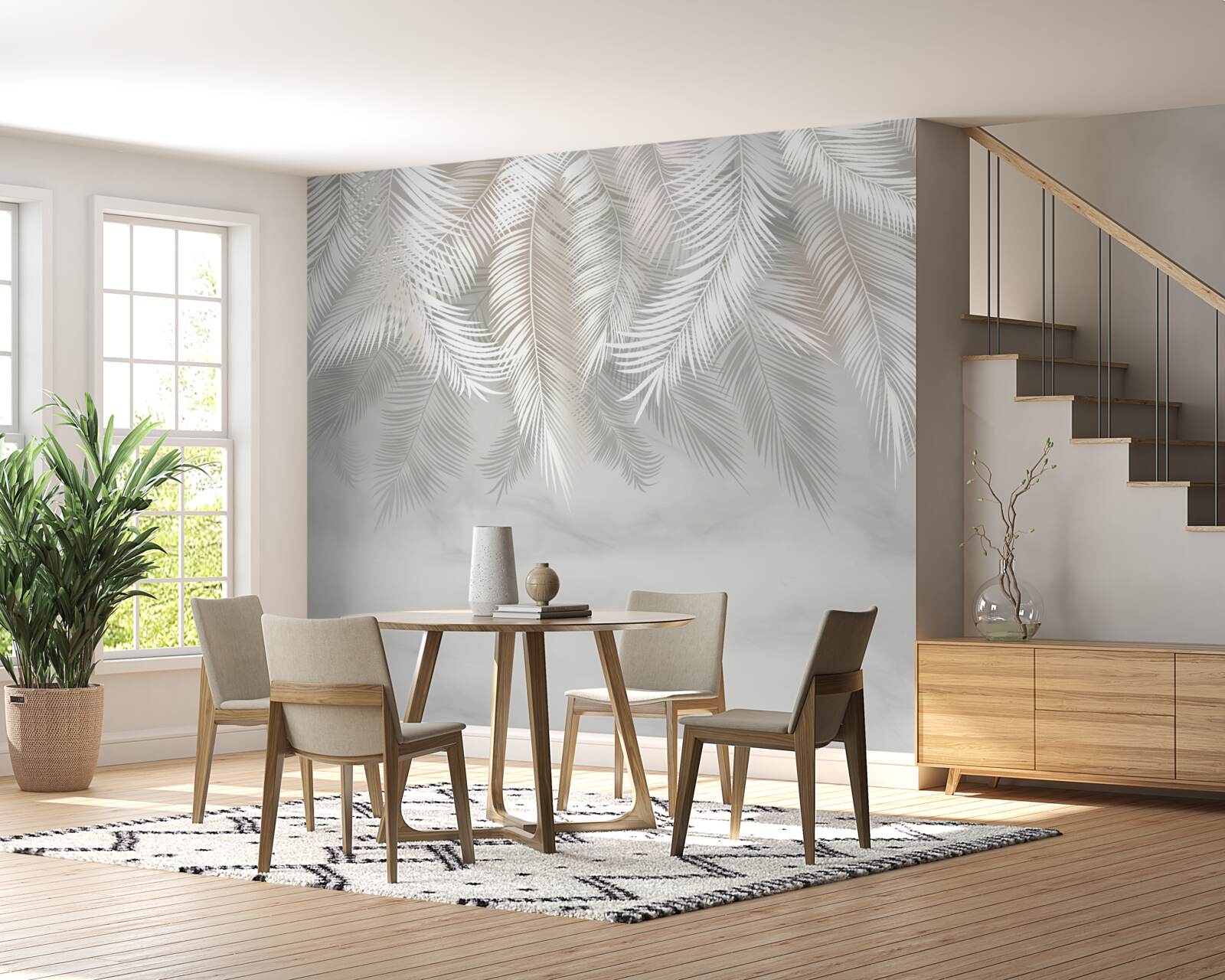 Фотошпалери пальмове листя в темряві