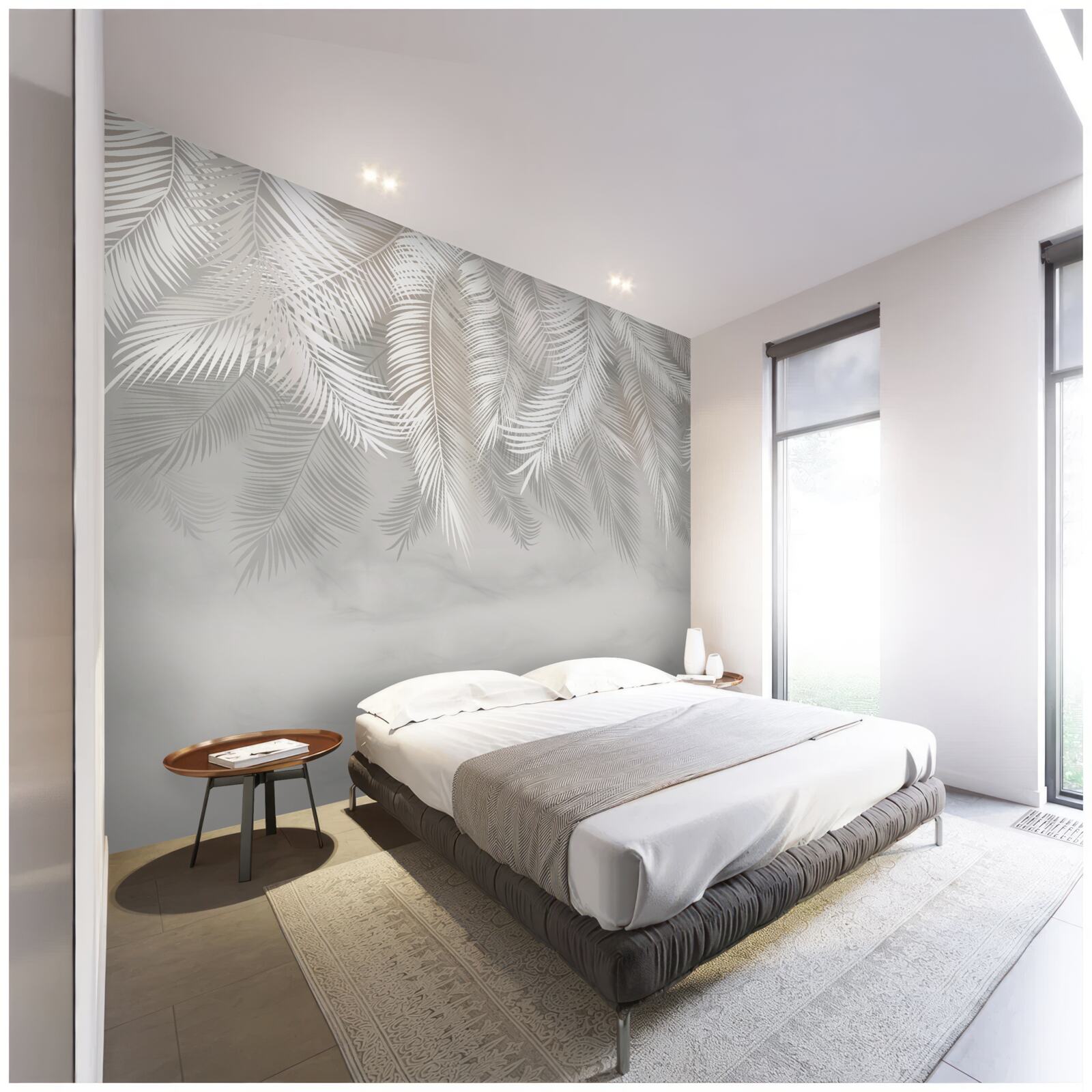 Фотошпалери пальмове листя в темряві