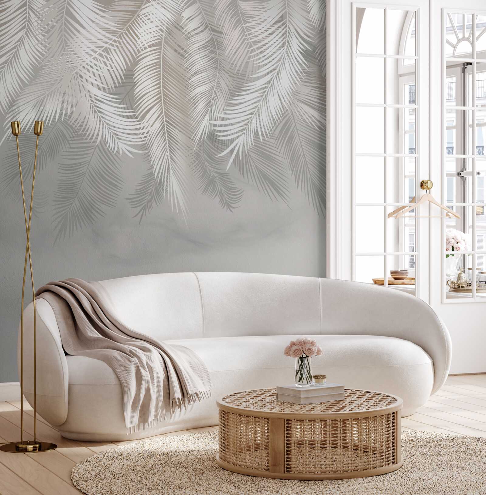 Фотошпалери пальмове листя в темряві