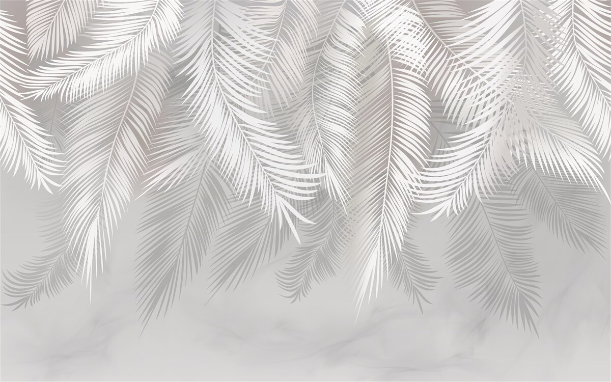 Фотошпалери листя, біле і яскраве, нагадує пір'я