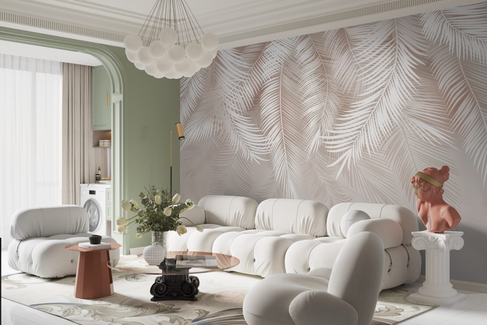 Фотошпалери пір'я рожевих і світлих відтінків