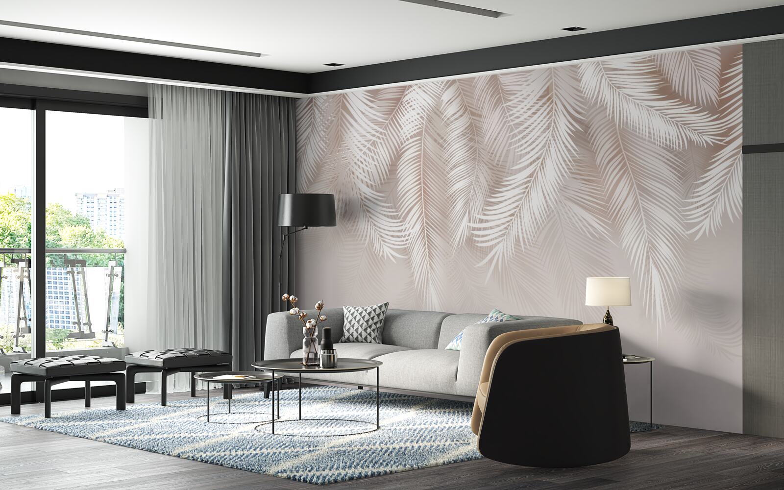 Фотошпалери ніжно-рожеве пір'я