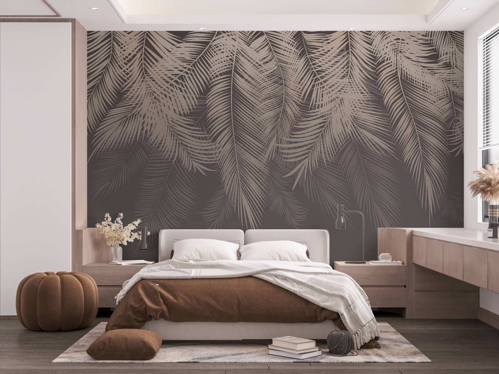 Фотошпалери золоте пальмове листя