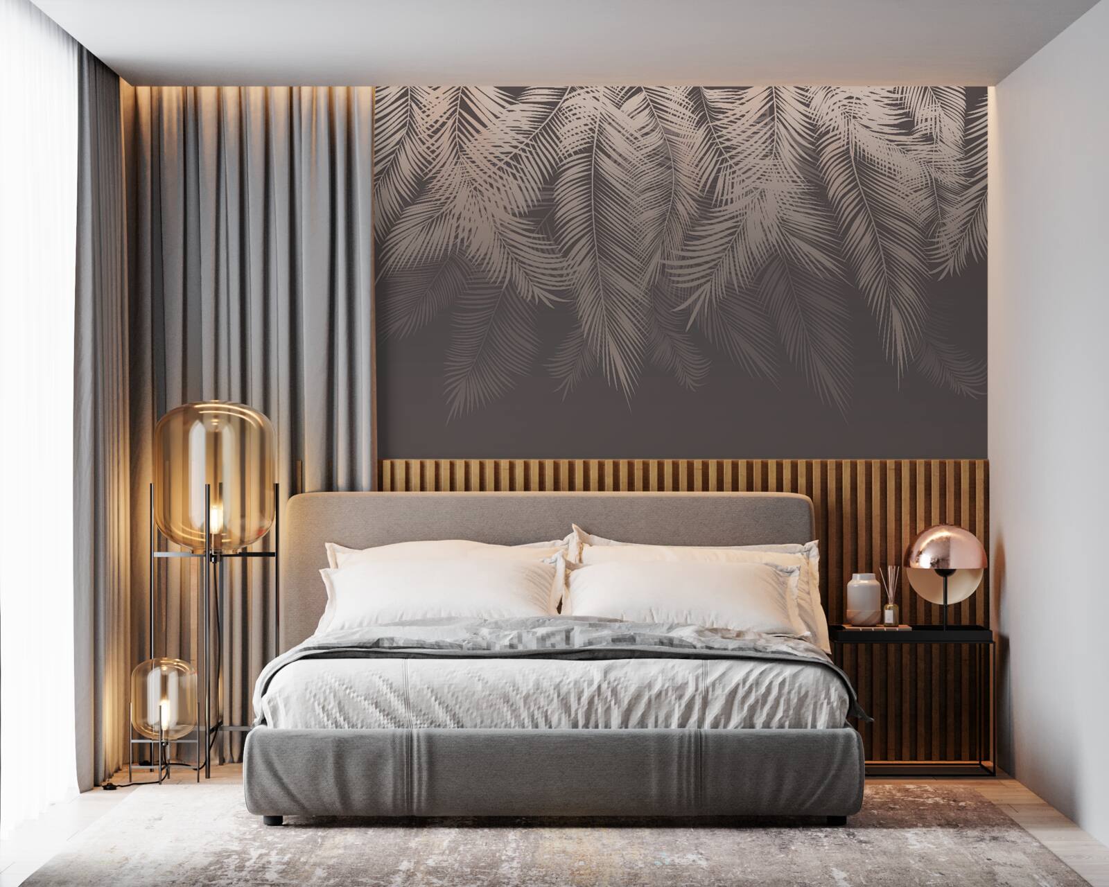 Фотошпалери золоте пальмове листя