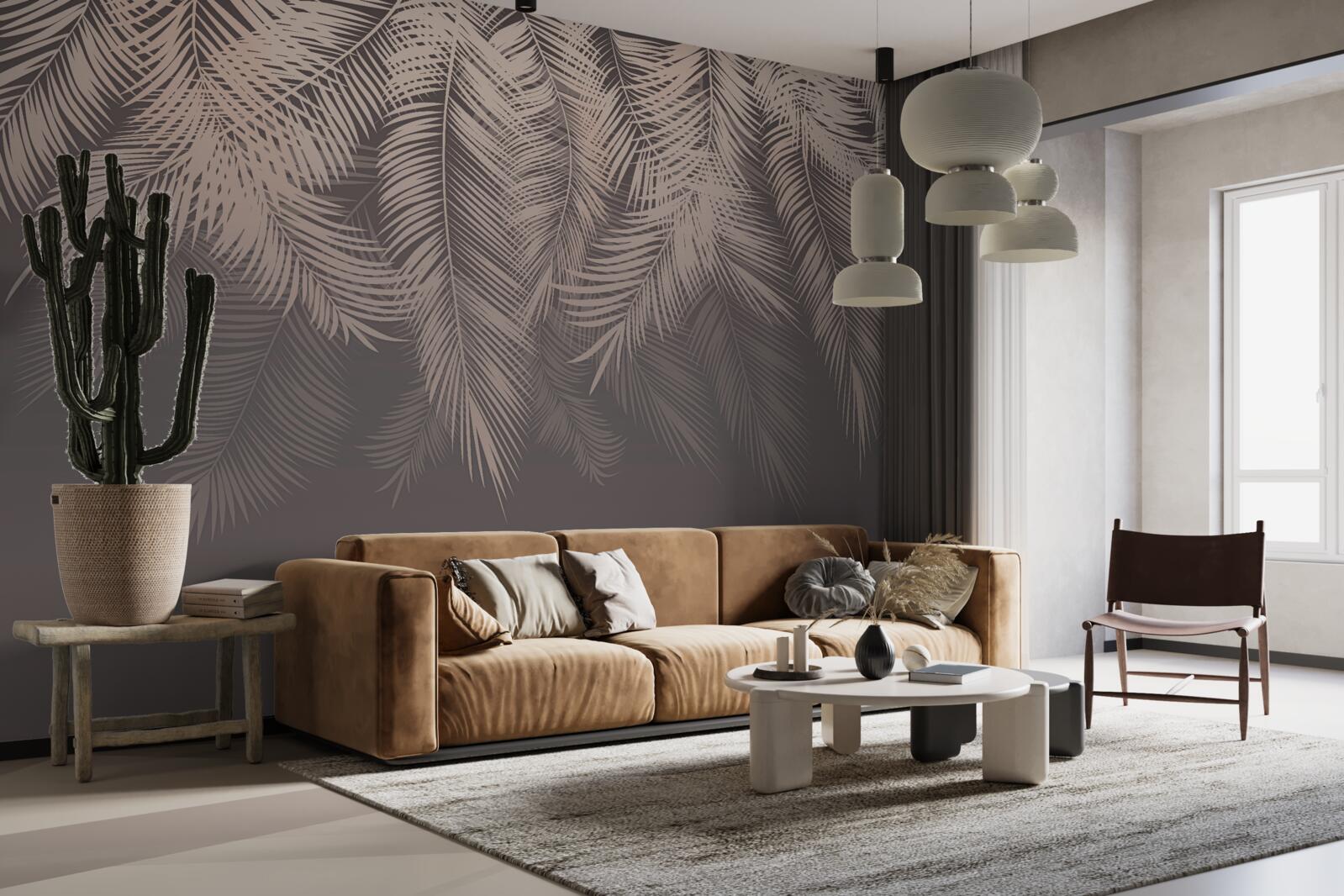 Фотошпалери золоте пальмове листя