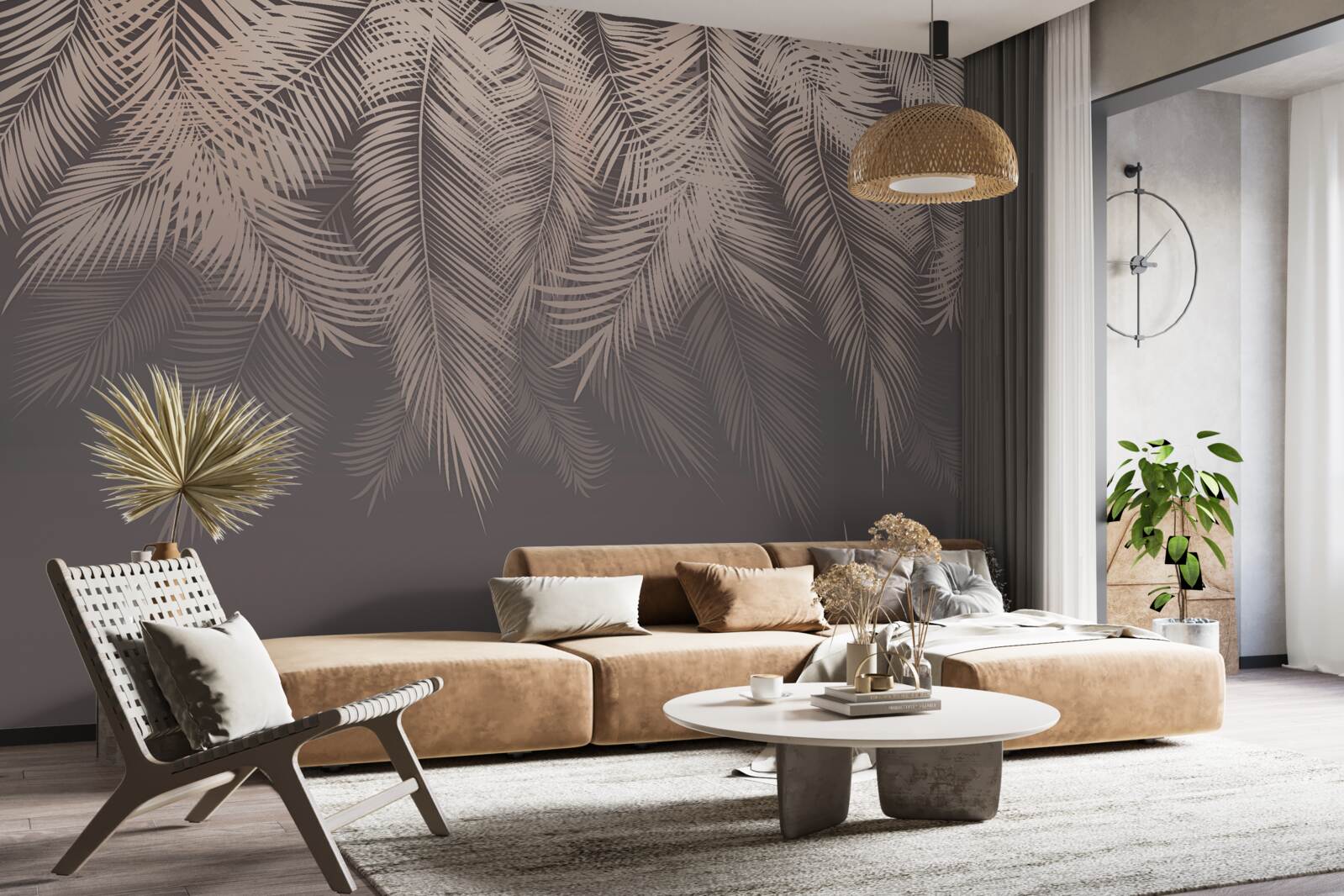 Фотошпалери золоте пальмове листя