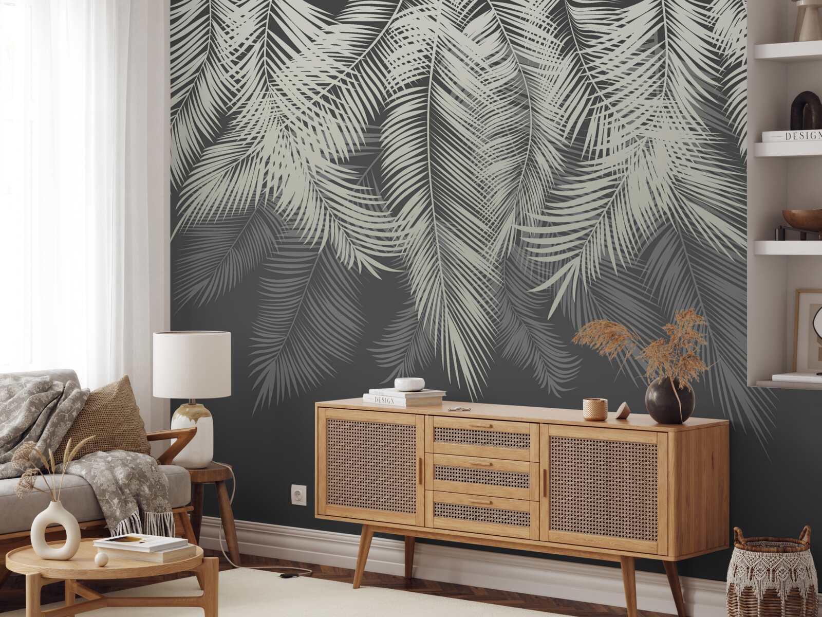 Фотошпалери папороть зникла в темряві ночі