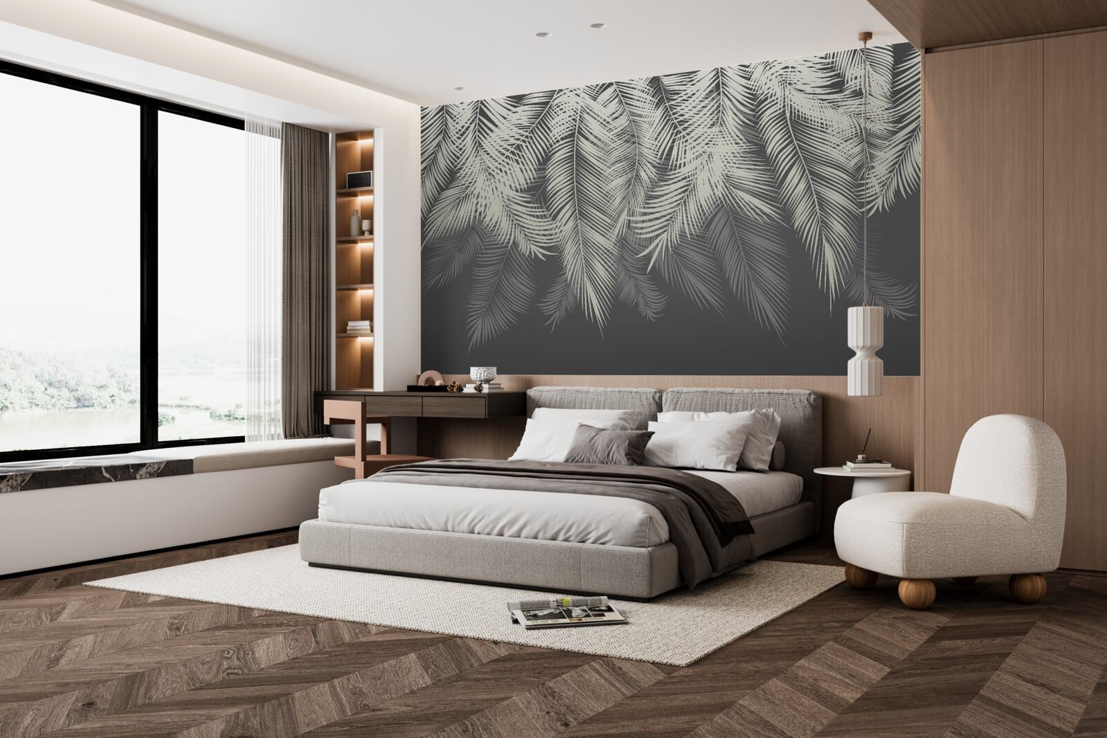 Фотошпалери папороть зникла в темряві ночі