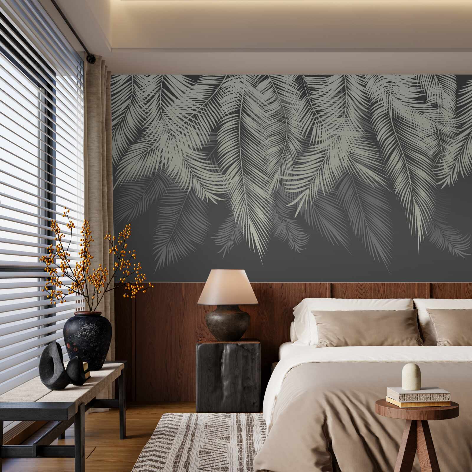 Фотошпалери папороть зникла в темряві ночі