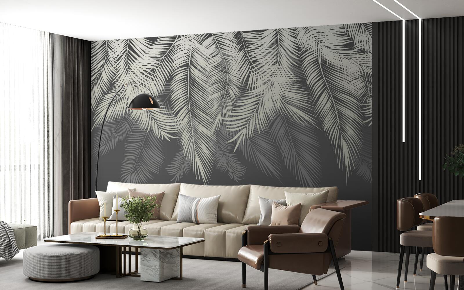 Фотошпалери папороть зникла в темряві ночі