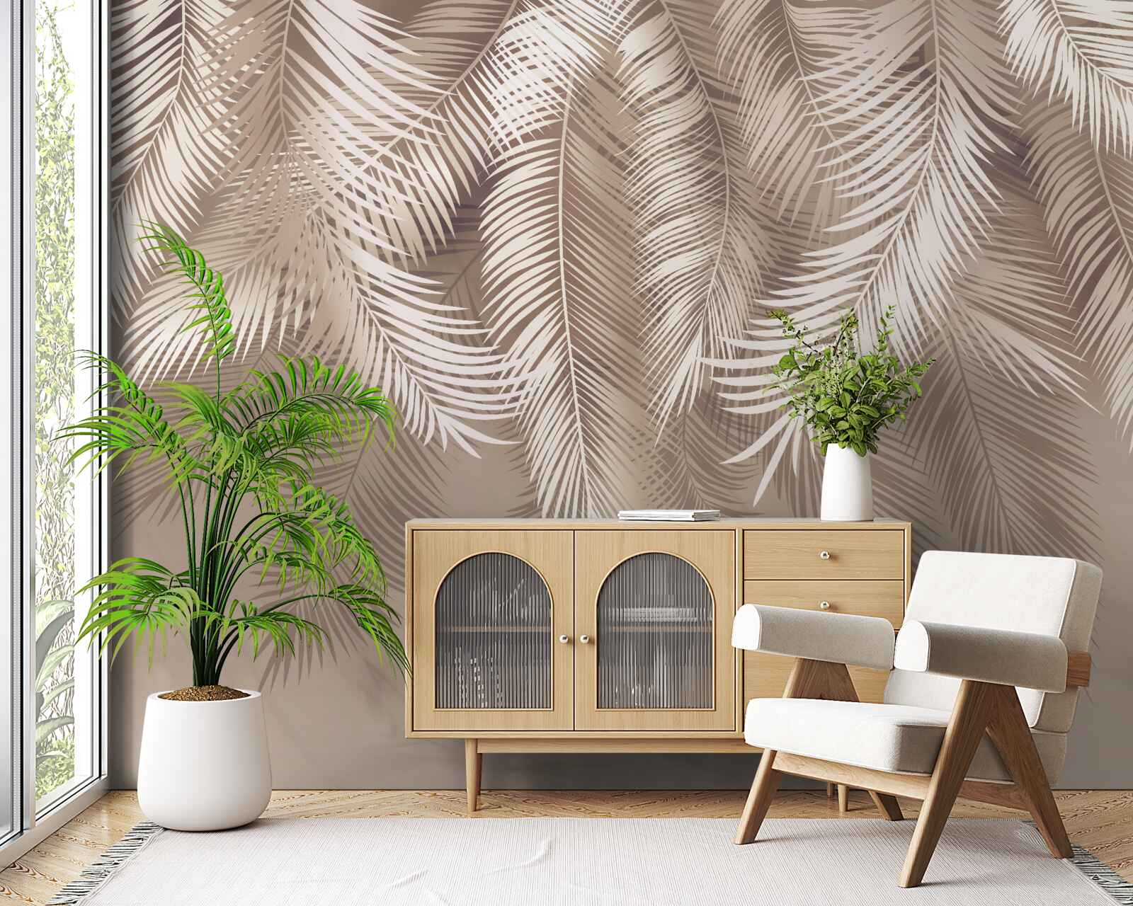 Фотошпалери велике пальмове листя