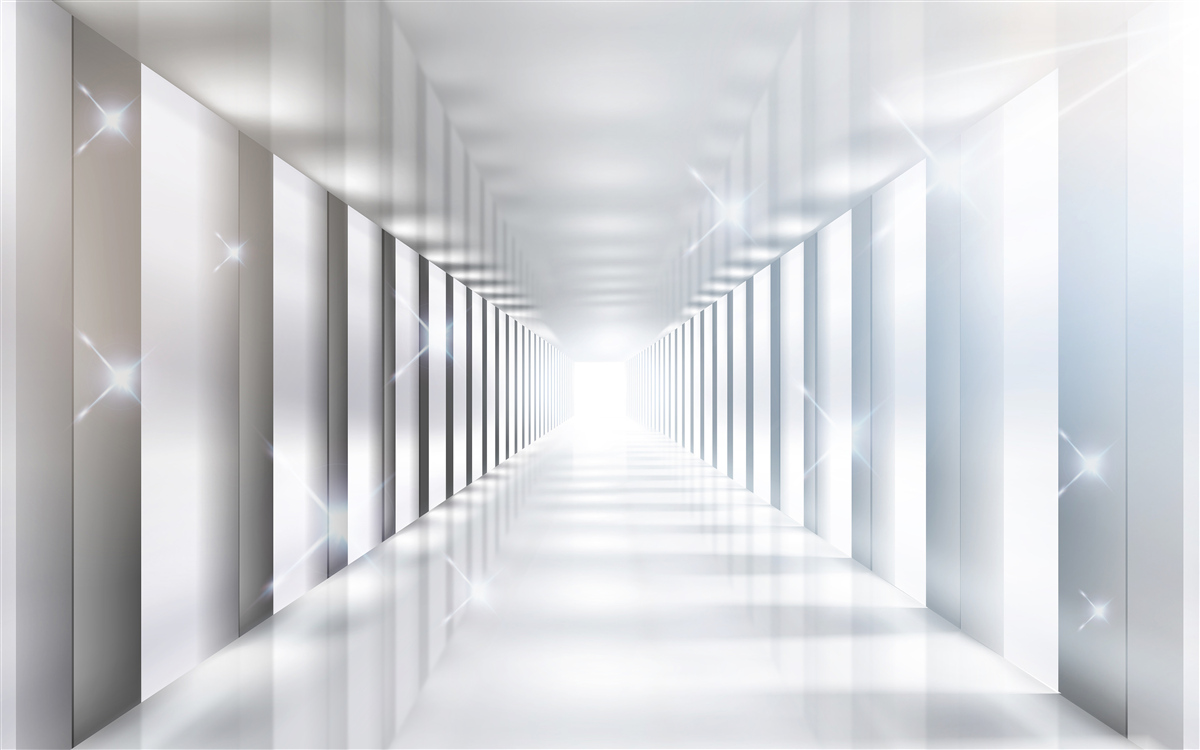 Фотошпалери нескінченний тунель, що нависає над містом