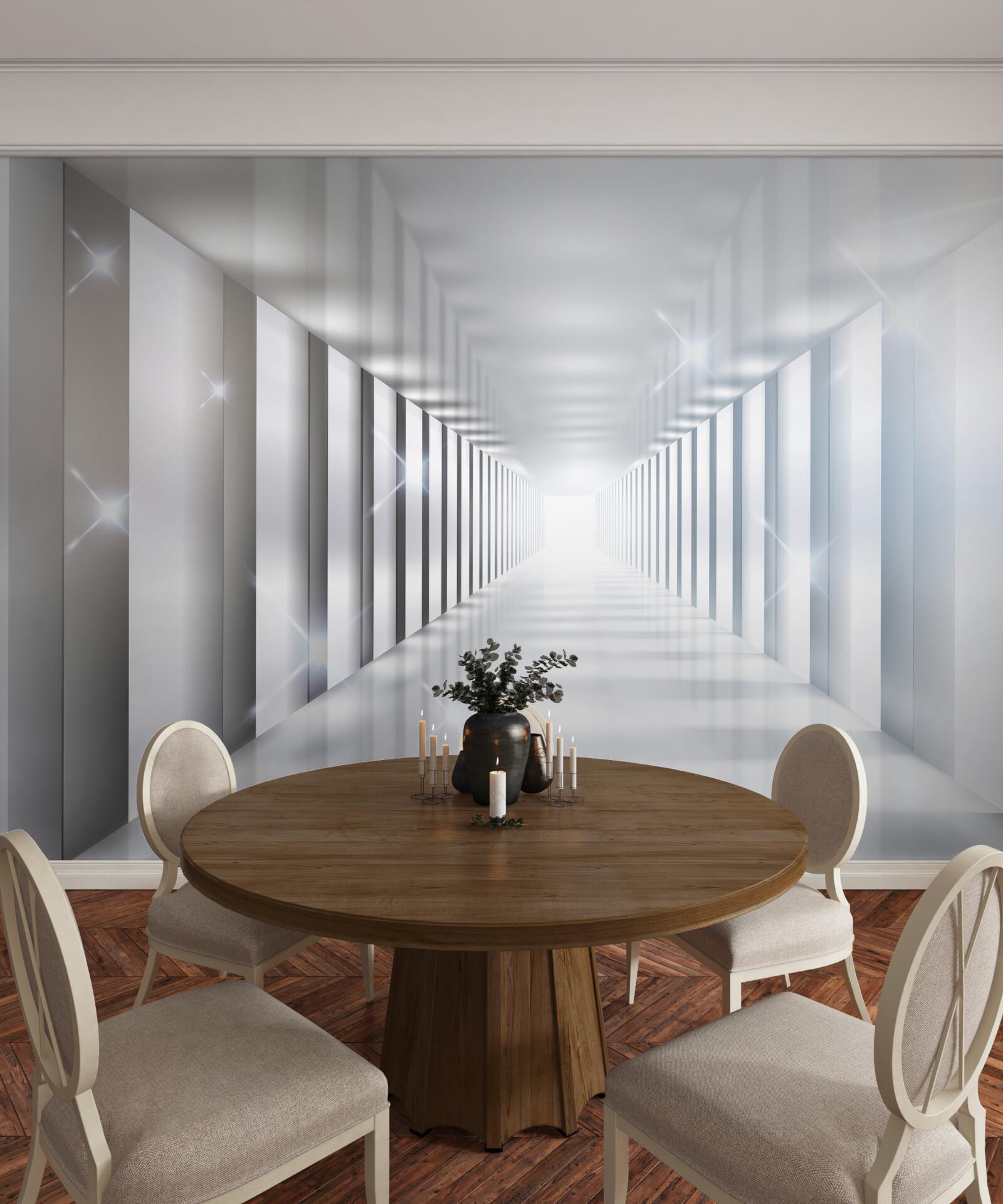 Фотошпалери нескінченний тунель, що нависає над містом