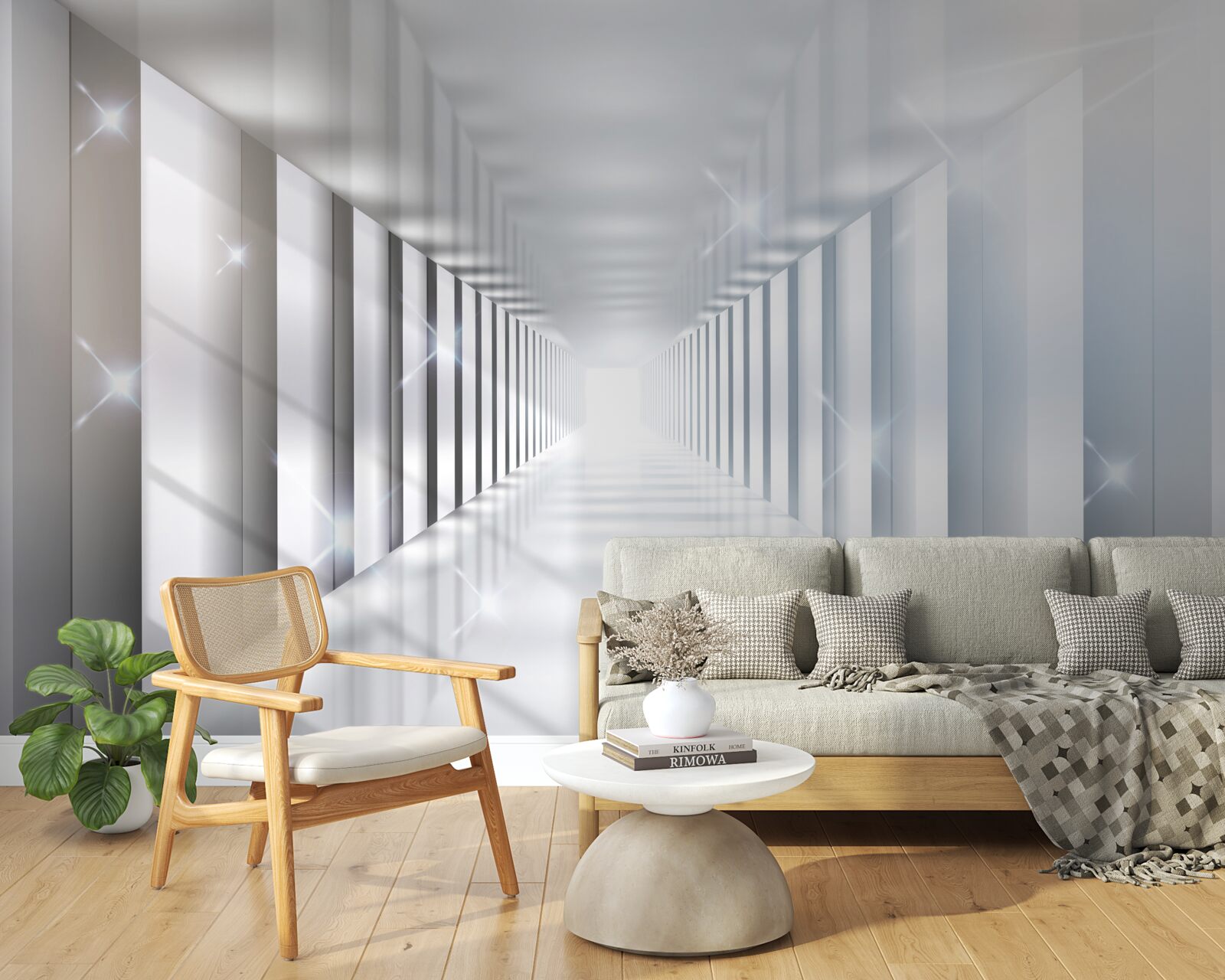 Фотошпалери нескінченний тунель, що нависає над містом