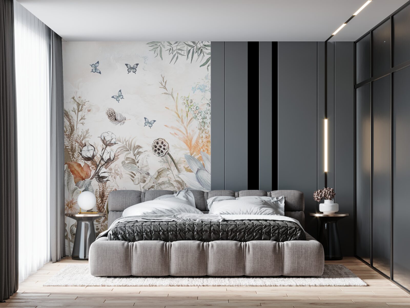 Фотошпалери метелики та тропічні ліси у цвітінні