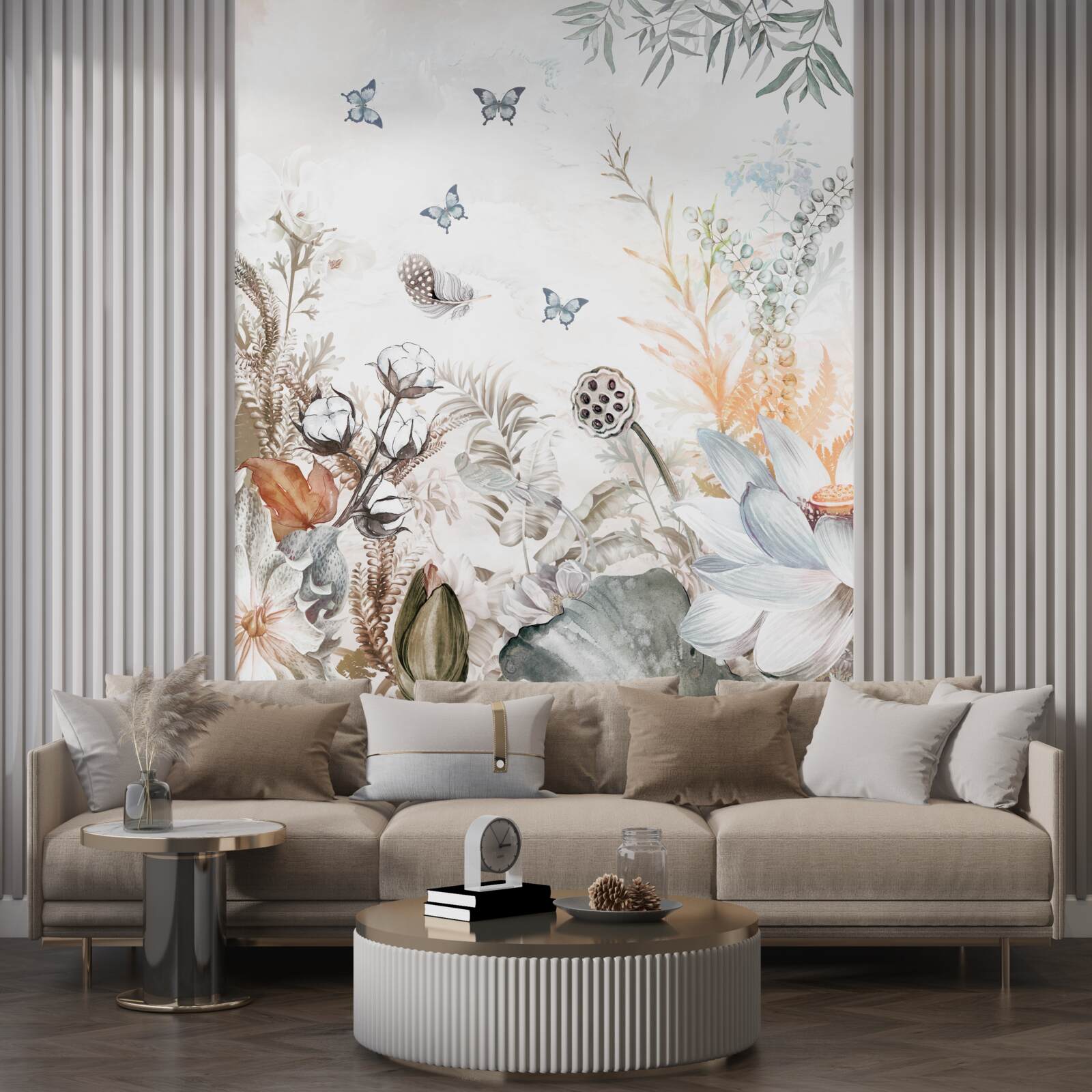 Фотошпалери метелики та тропічні ліси у цвітінні