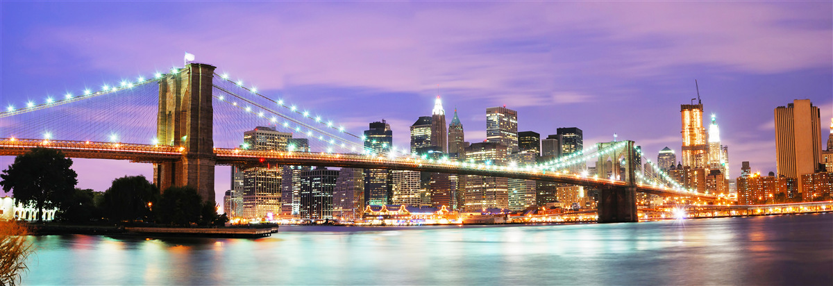 Фотошпалери вид на нічний Манхеттен