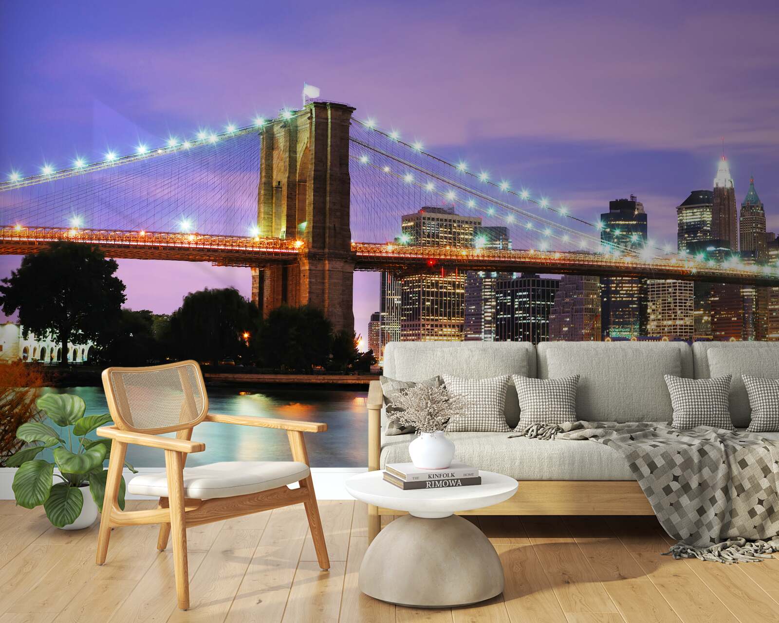 Фотошпалери вид на нічний Манхеттен