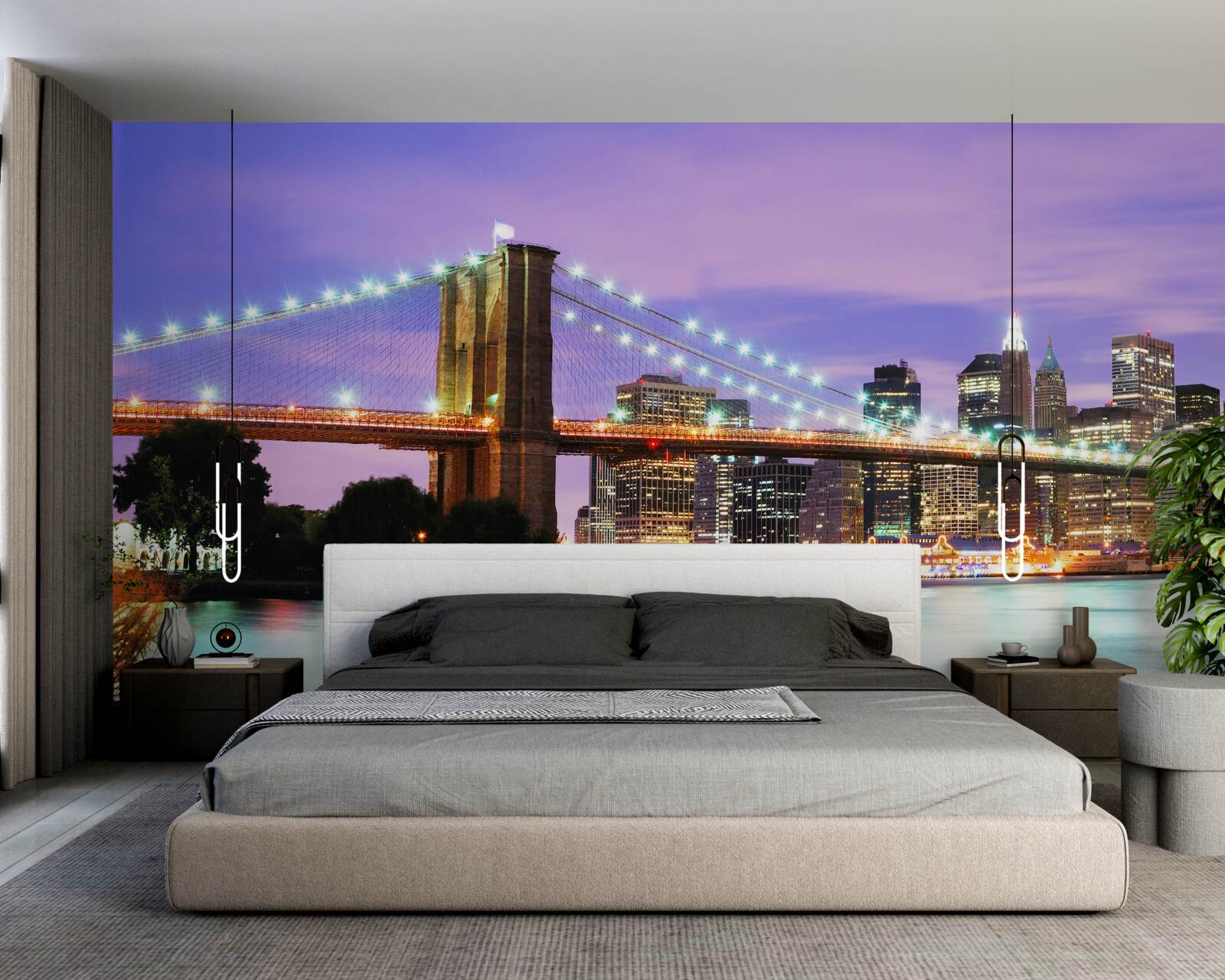 Фотошпалери вид на нічний Манхеттен