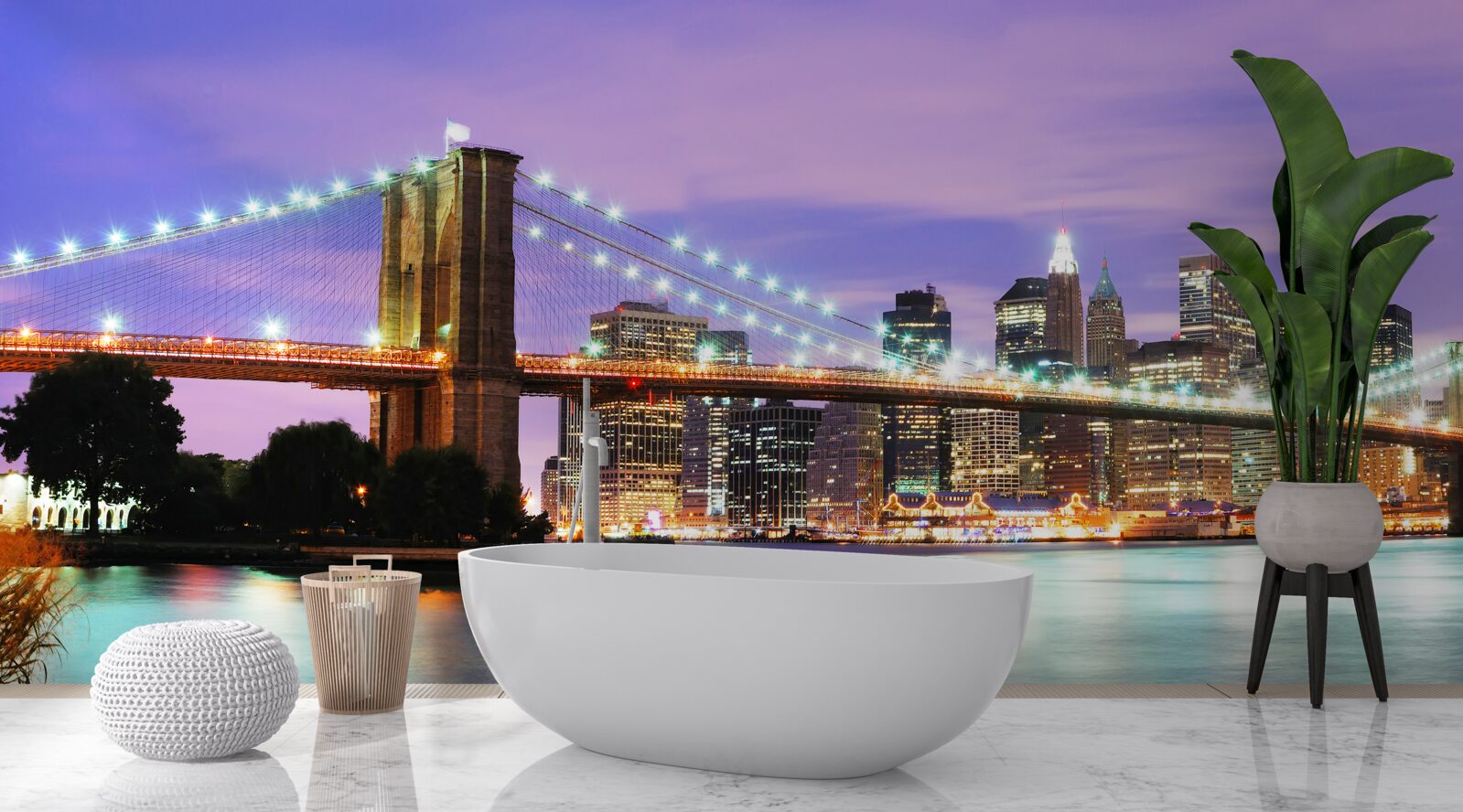 Фотошпалери вид на нічний Манхеттен