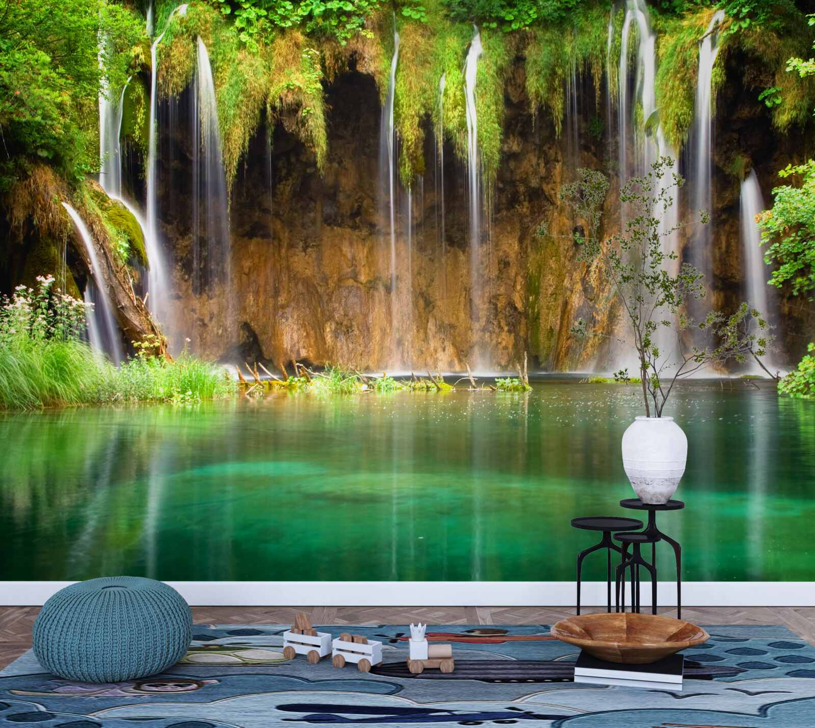 Фотошпалери прекрасний водоспад у горах