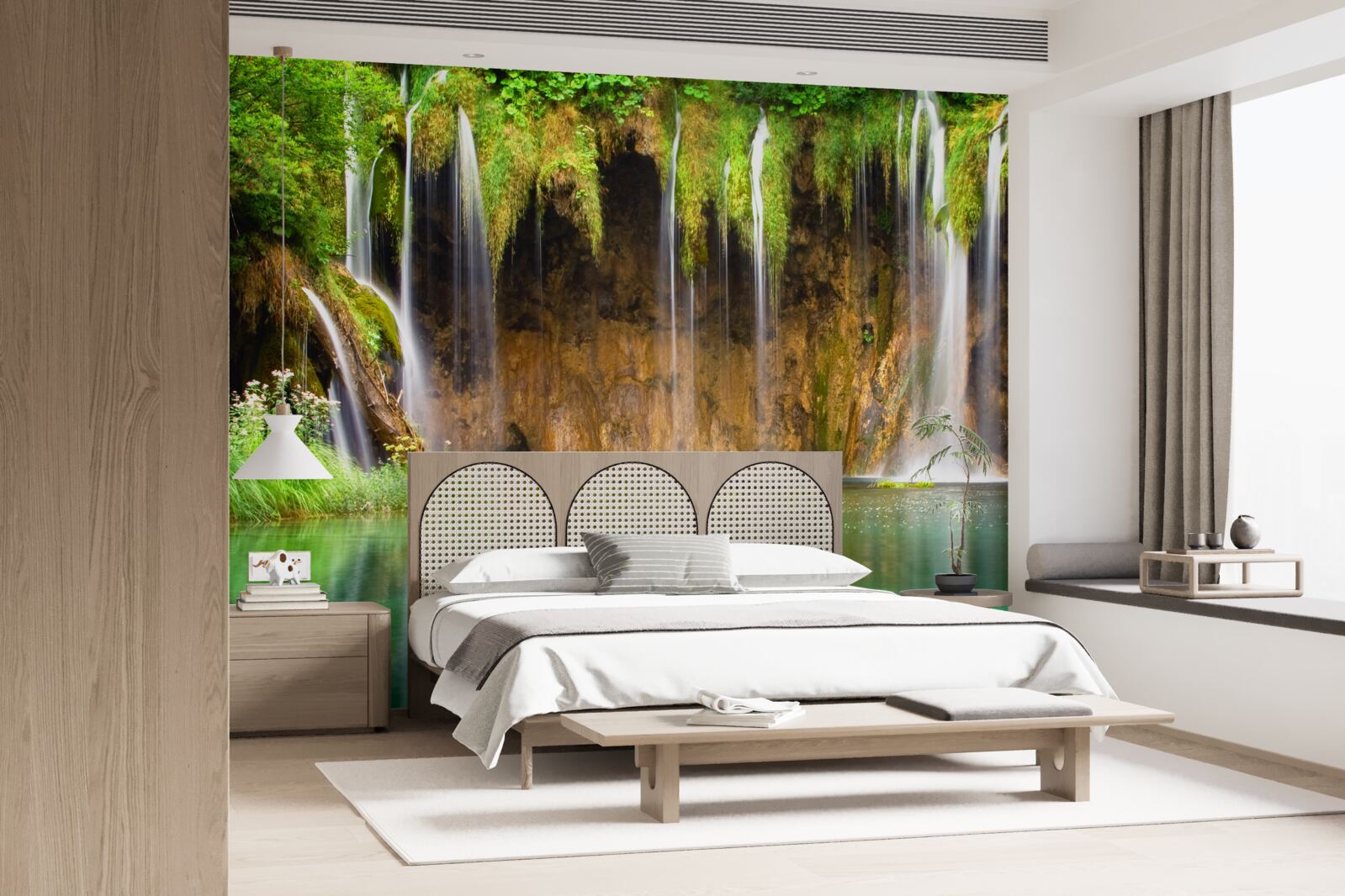 Фотошпалери прекрасний водоспад у горах