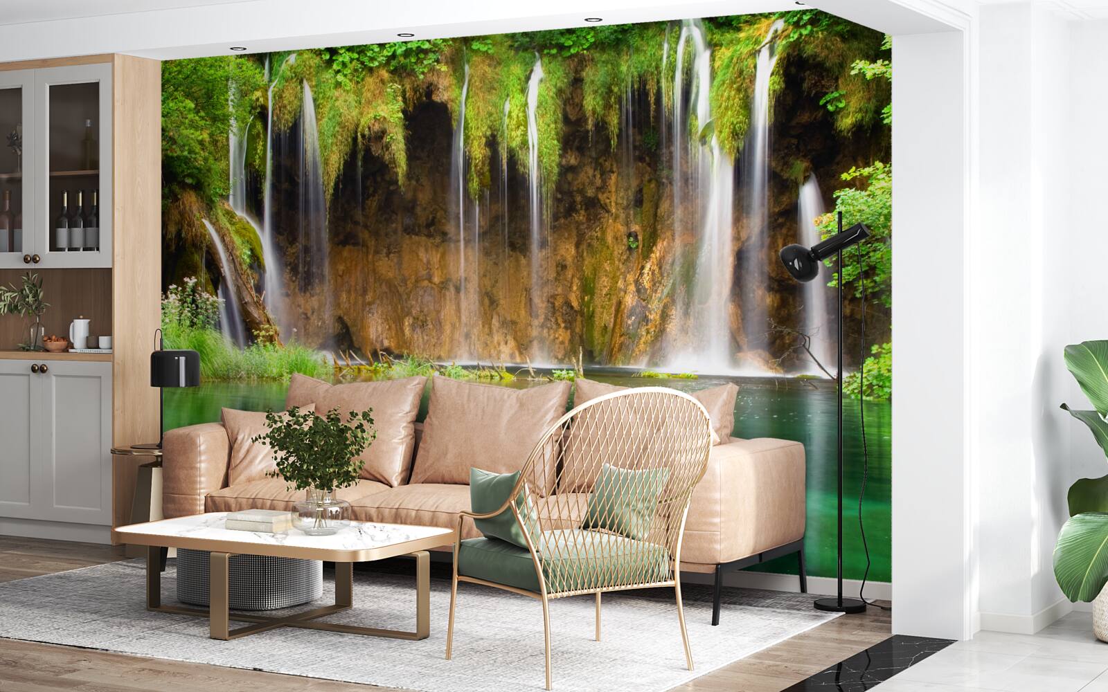 Фотошпалери прекрасний водоспад у горах