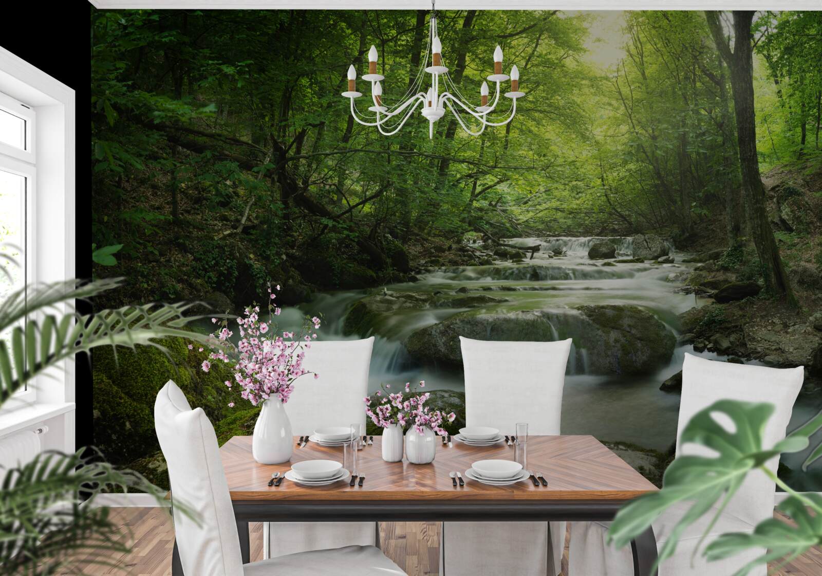 Фотошпалери спокійні води лісового водоспаду