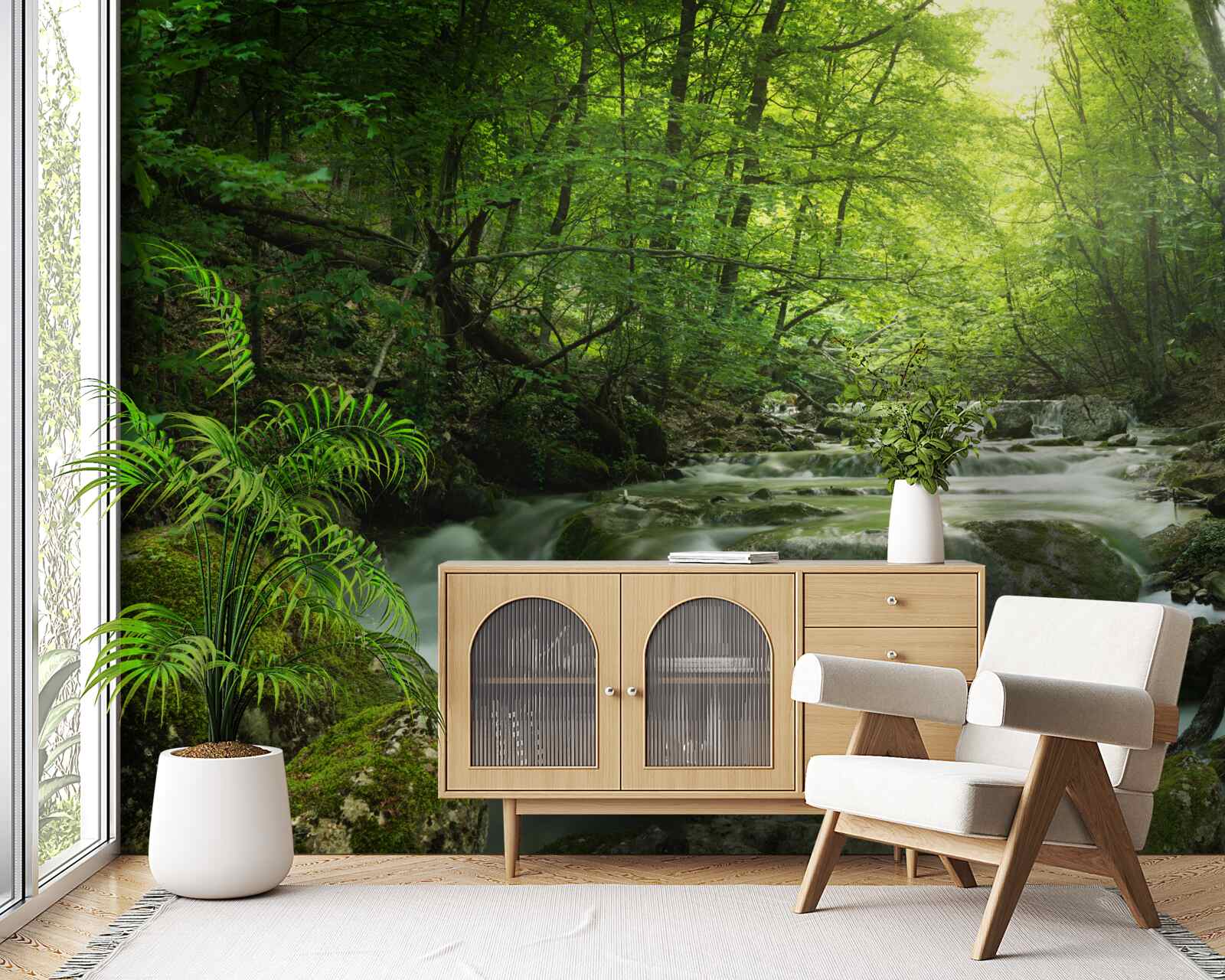 Фотошпалери спокійні води лісового водоспаду