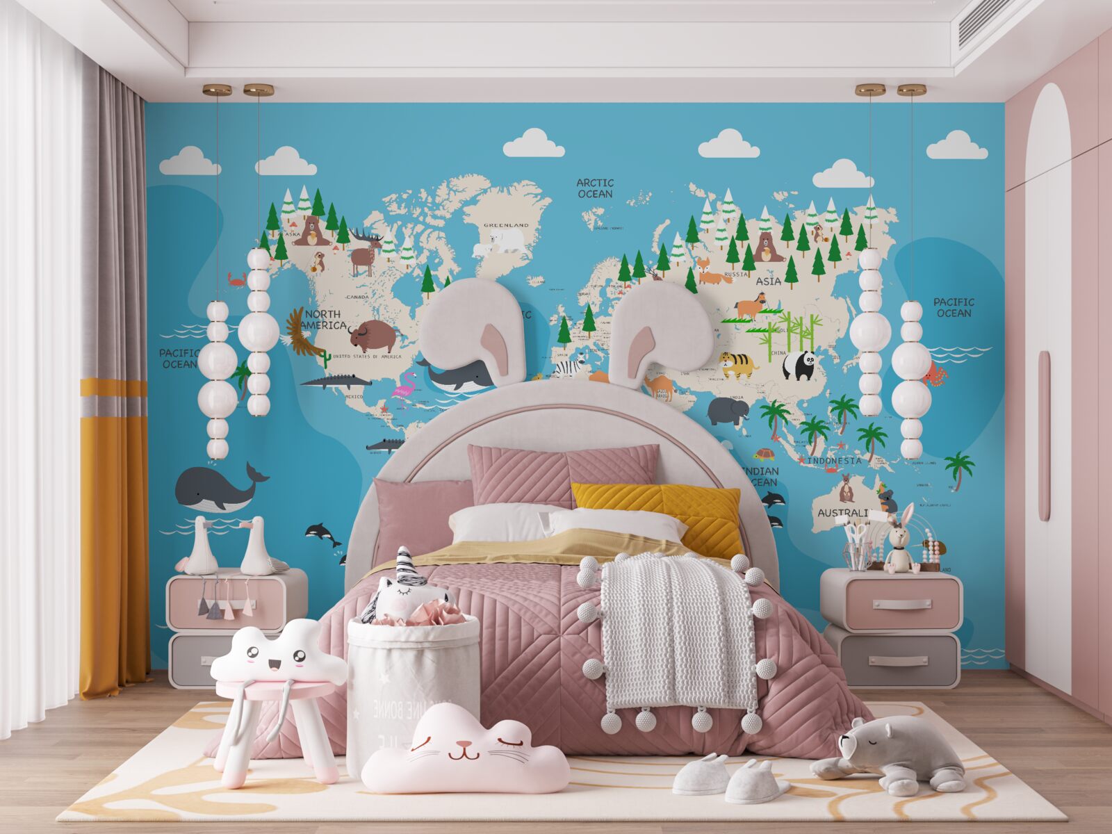 Фотошпалери зображення світу на блакитному тлі