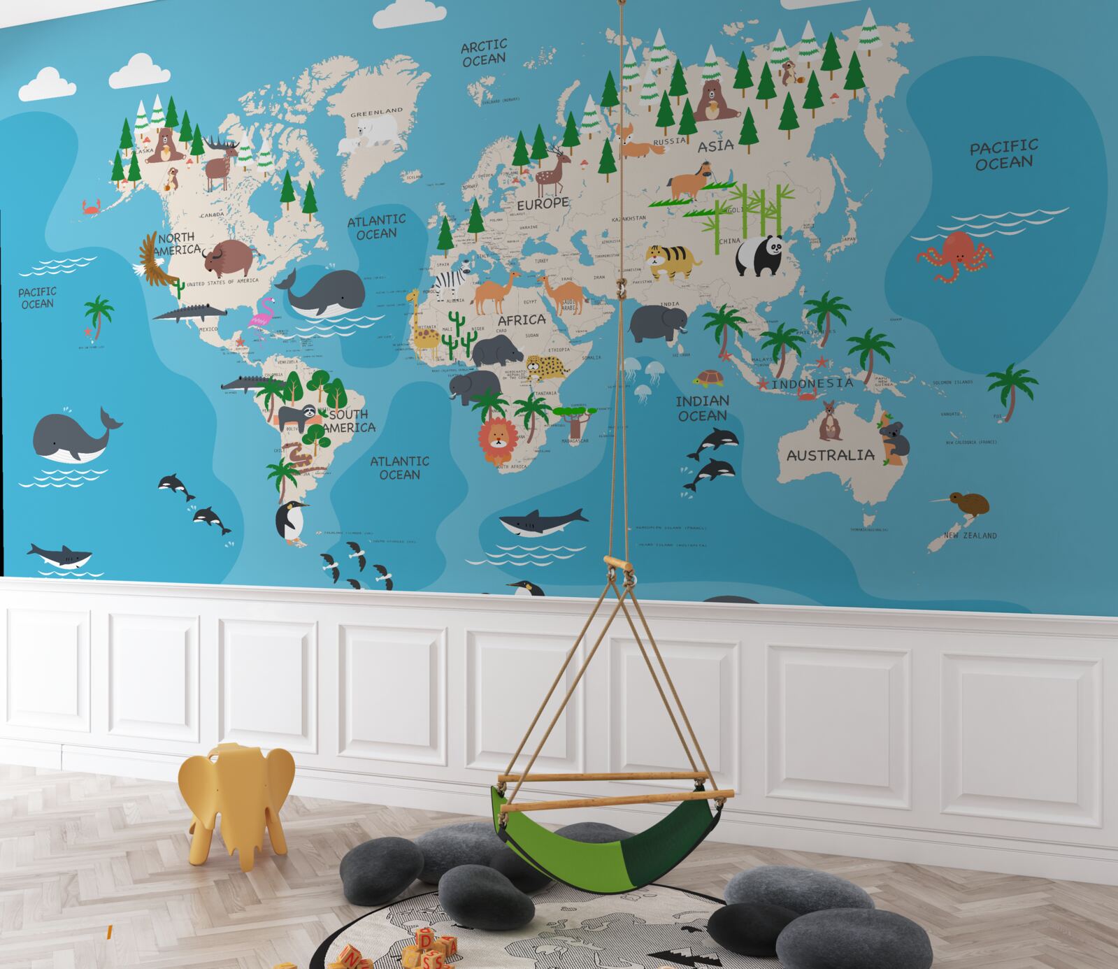 Фотошпалери зображення світу на блакитному тлі