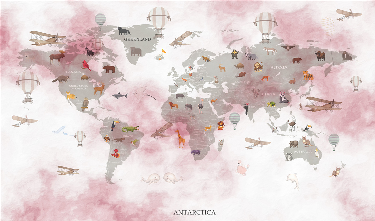 Фотошпалери детальна карта світу