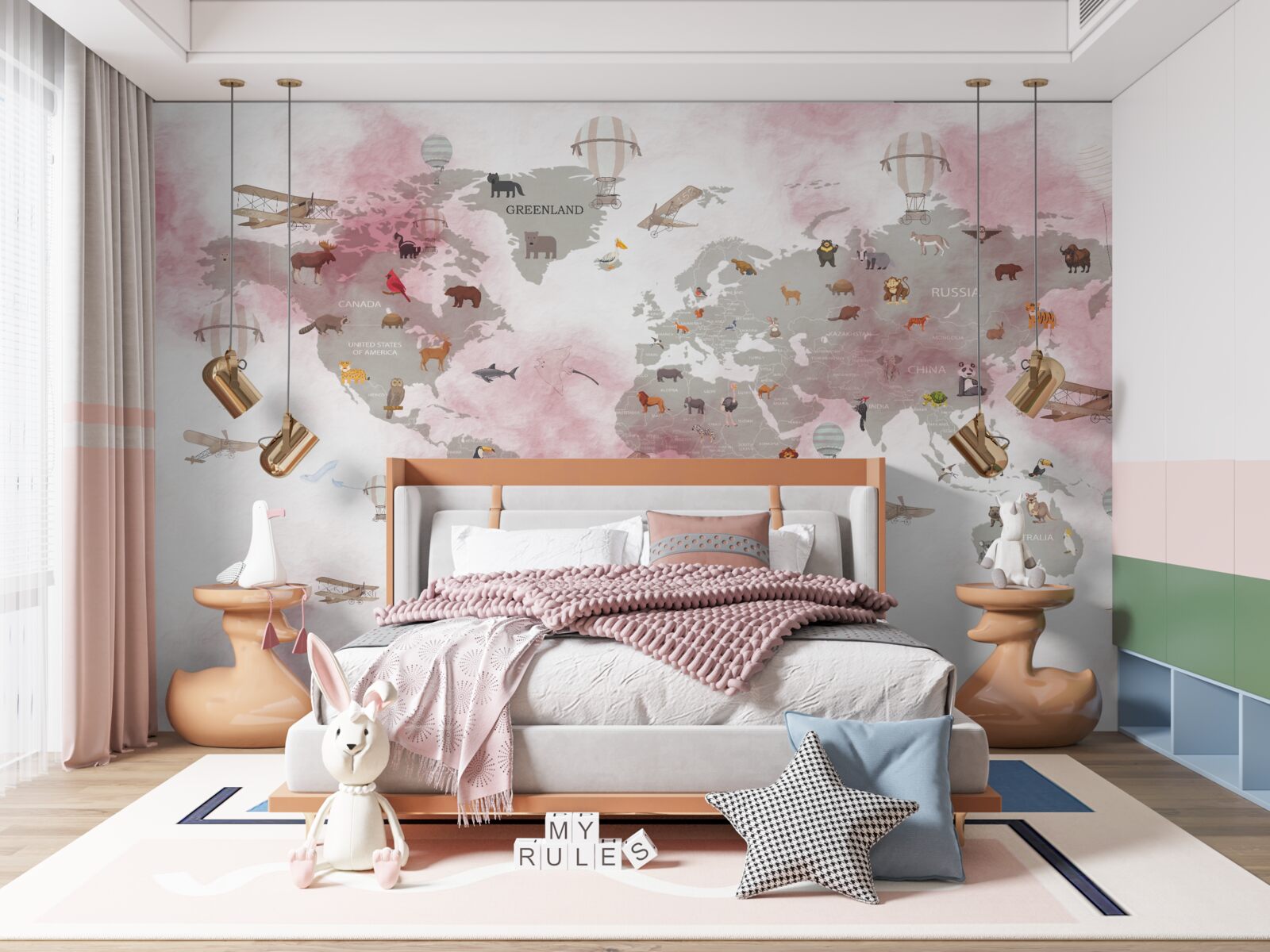 Фотошпалери детальна карта світу