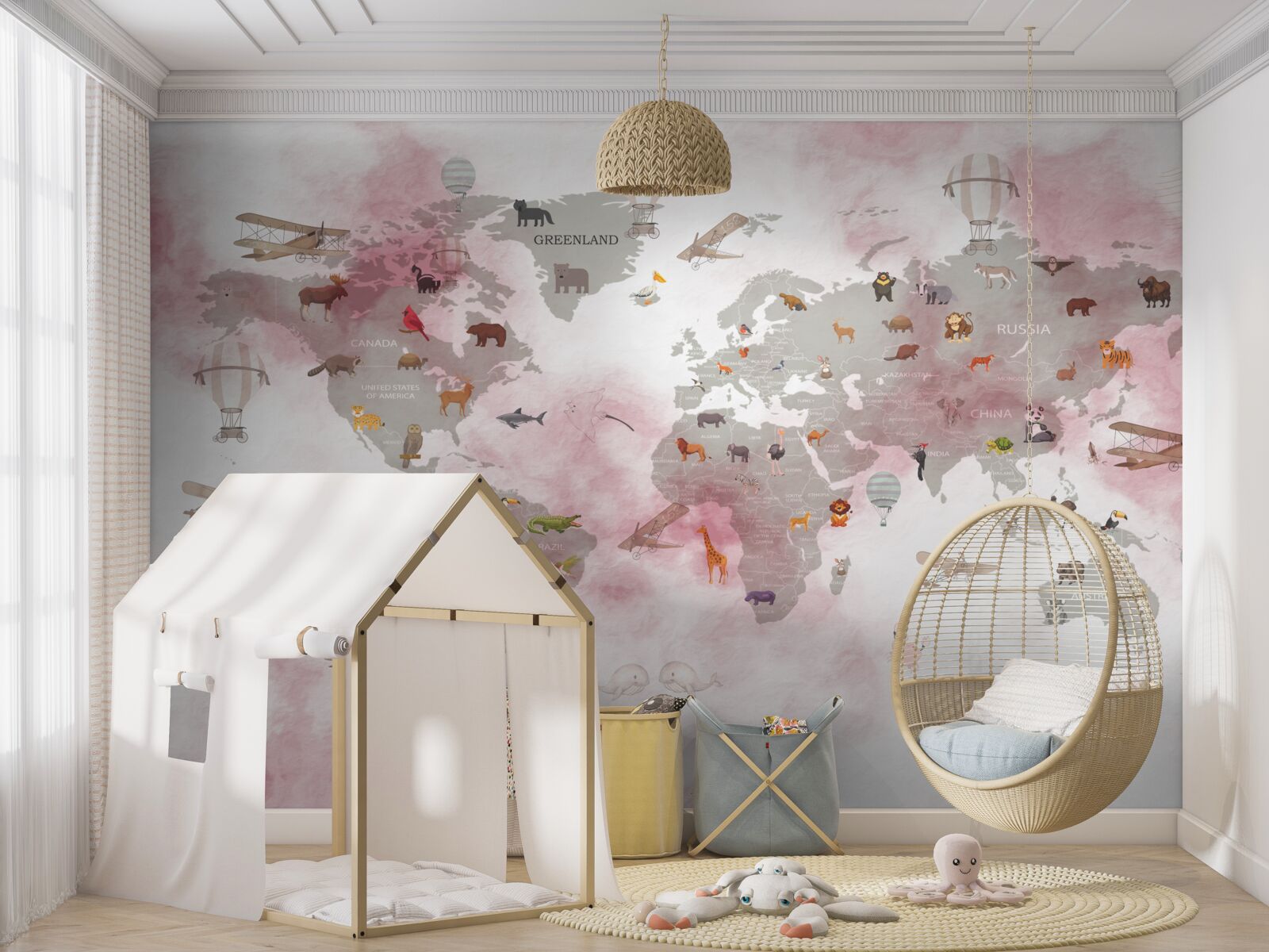 Фотошпалери детальна карта світу