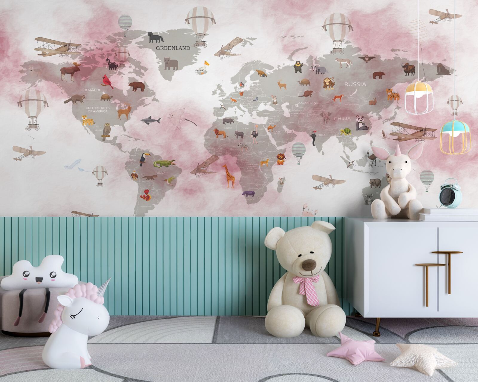 Фотошпалери детальна карта світу