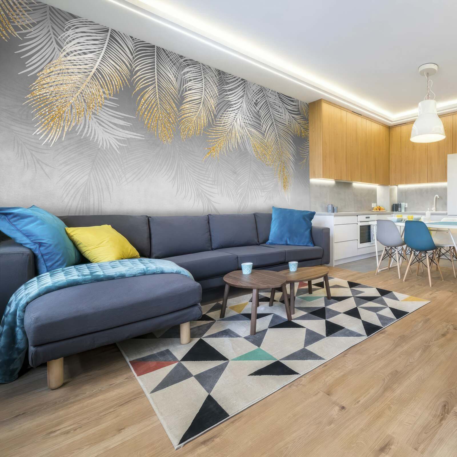 Фотошпалери папороть з білого золота